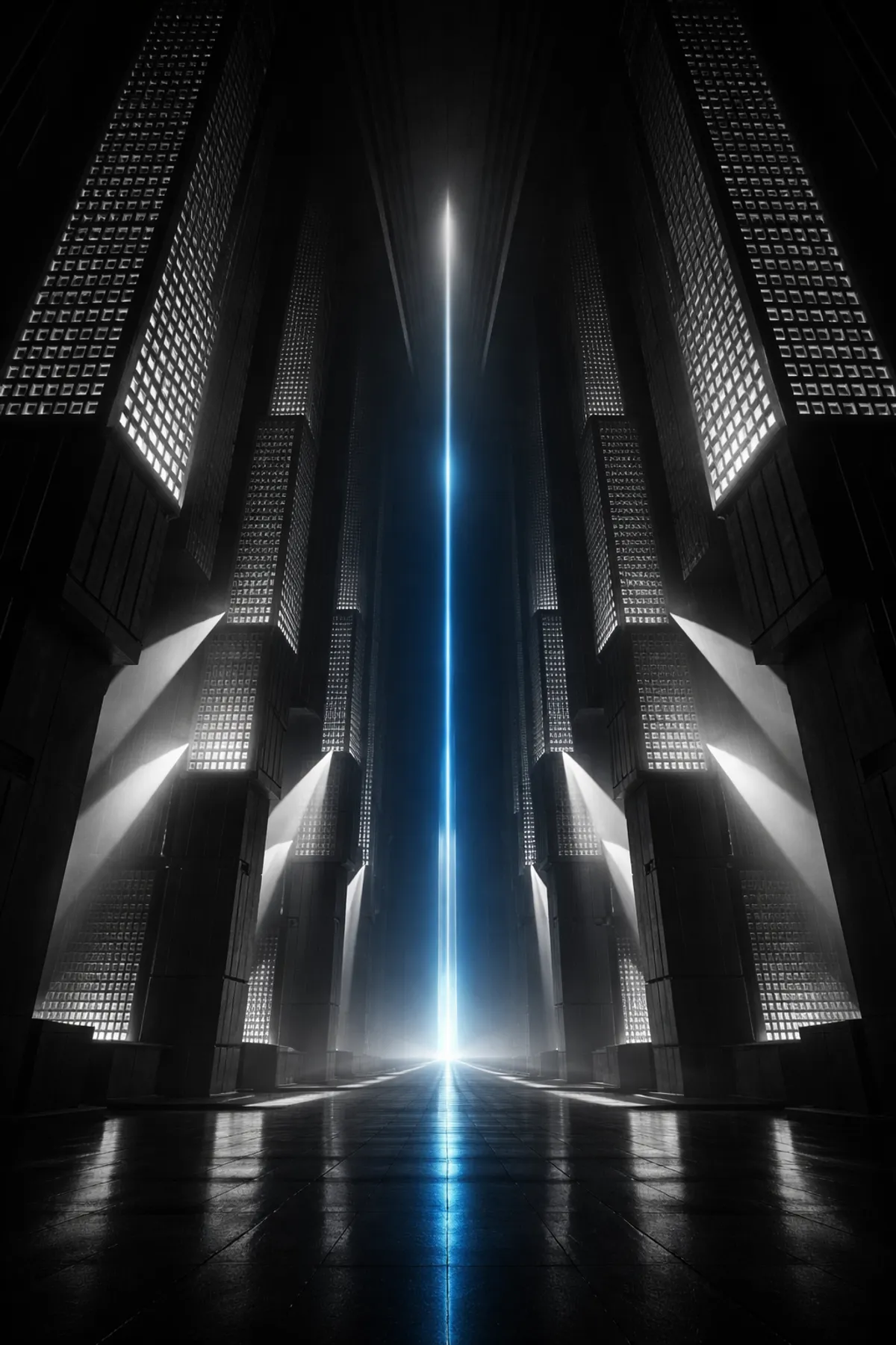 Server cabling and steel beams